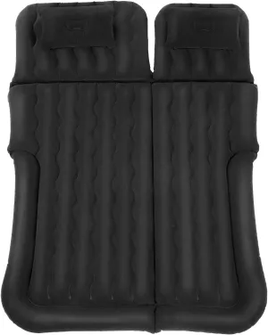 SUV Air Mattress, 6-Chamber Inflatable Car Bed for Back Seat & Trunk, Portable Flocking Car Sleeping Pad for Camping, Travel, Road Trips, Black