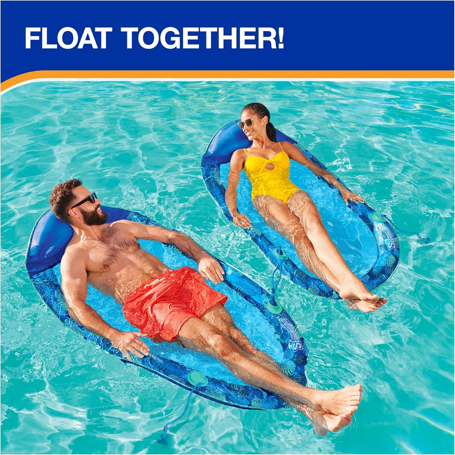 Swimways Elite Spring Float Hammock Pool Lounger, Inflatable Pool Floats Adult with Fast Inflation, Pool Hammock for Adults up to 250 lbs