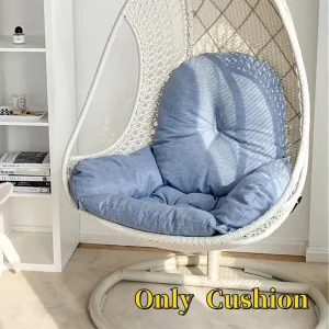 Swing Egg Chair Cushion Thickened Hanging Basket Seat Cushion Washable Hammock Chair Cushion Outdoor Patio Hanging Chair Cushion Replacement (Only Cushion) (Blue)