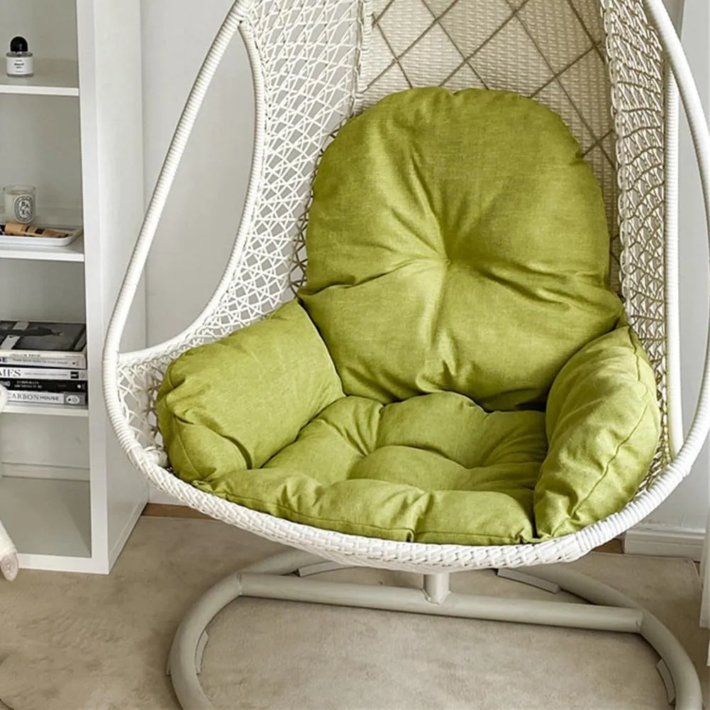 Swing Egg Chair Cushion Thickened Hanging Basket Seat Cushion Washable Hammock Chair Cushion Outdoor Patio Hanging Chair Cushion Replacement (Only Cushion) (Green)