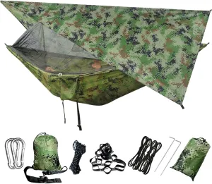 Swings Seats Outdoor Portable Hammock with Net, Rainfly Camping Backpack, Hammock and Net, Parachute Hammock Canopy Play Set Swings