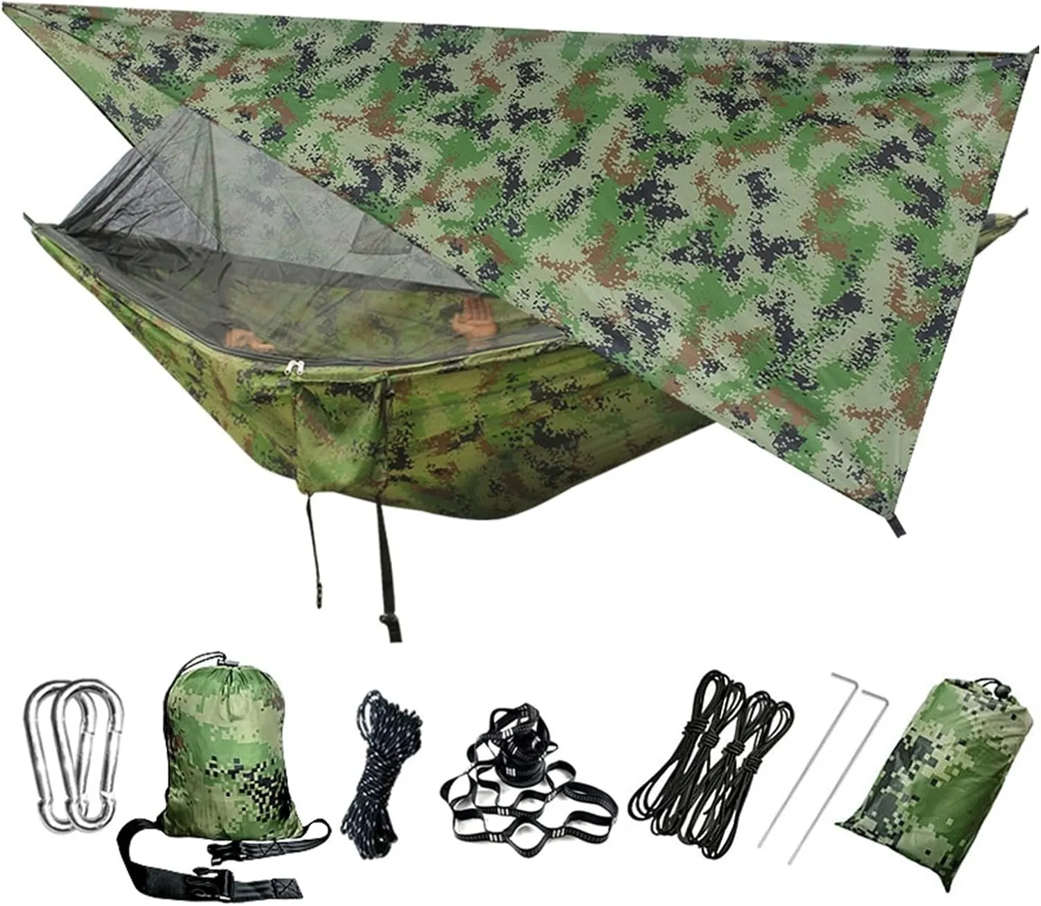 Swings Seats Outdoor Portable Hammock with Net, Rainfly Camping Backpack, Hammock and Net, Parachute Hammock Canopy Play Set Swings