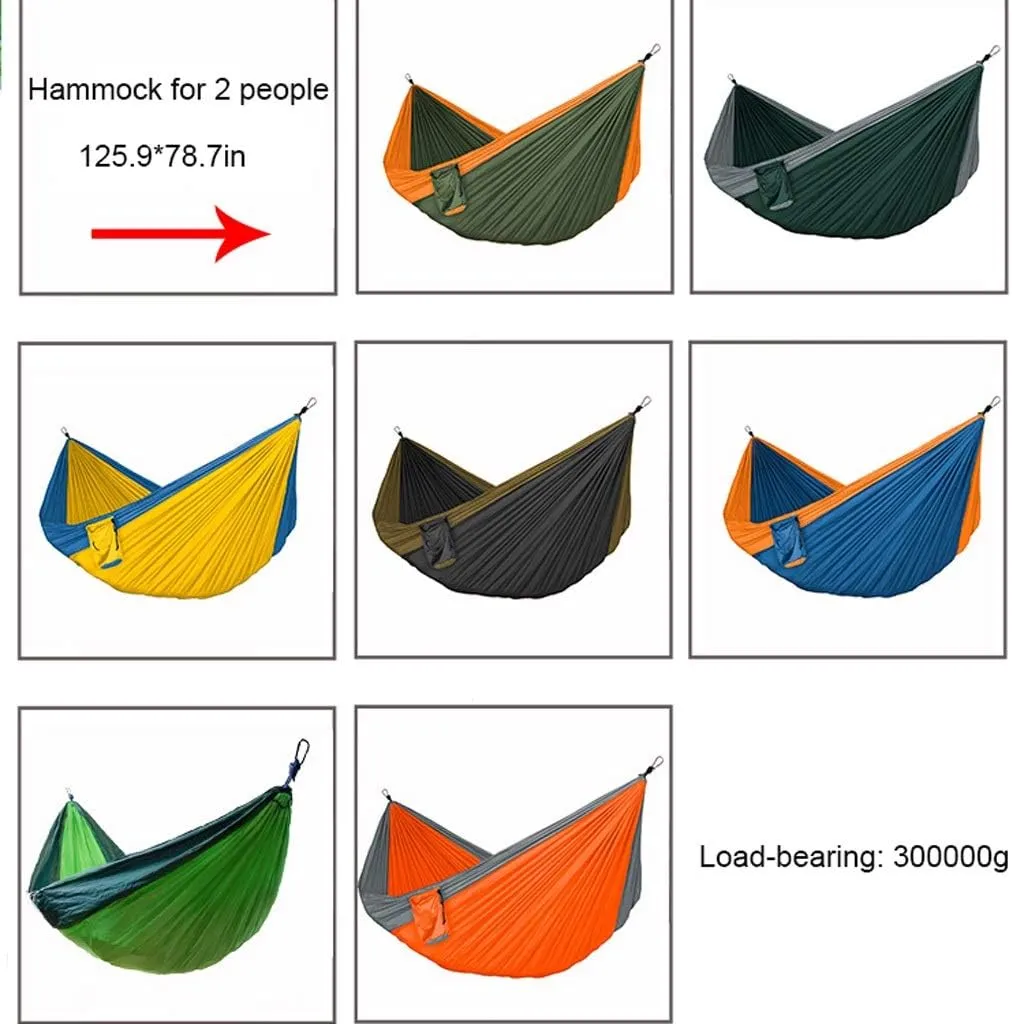 Swings Single Double Outdoor Hammock Swing 125.9x78.7 Inch Nylon Parachute Cloth Portable Hammock Leisure Travel Camping Hammock Swing Swing Outside Toys (Color : C)