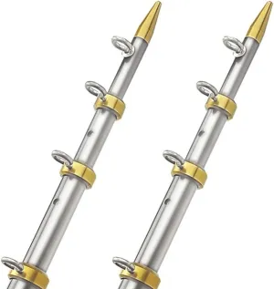 Taco Metals Taco 18039; Telescopic Outrigger Poles HD 1-½ - Silver/Gold/OT-0551VEL186 /