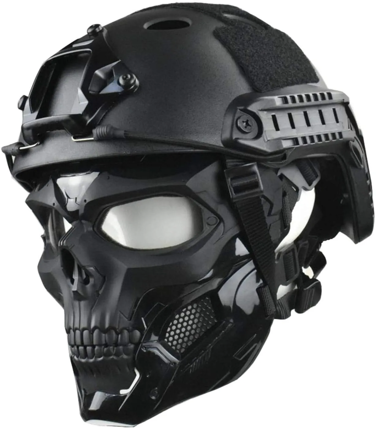 Tactical Mask Protective Full Face Clear Goggle Skull mask Dual Mode Wearing Design Adjustable Strap