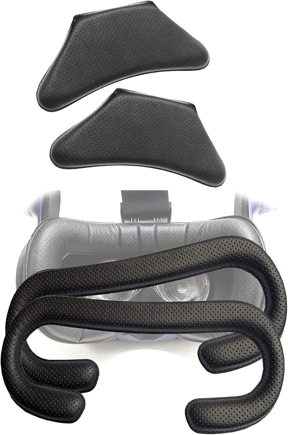 TamBee Face Foam Vive PRO VR Replacement Headset Foam Replacement for HTC Vive PRO VR Black PU Leather Cover Face Pad 4Pcs