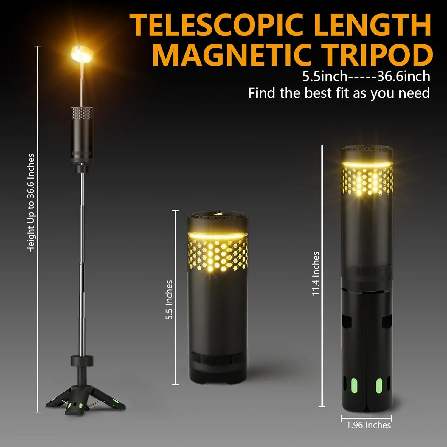 Telescopic 10000mAh Collapsible Magnetic Camping Lantern