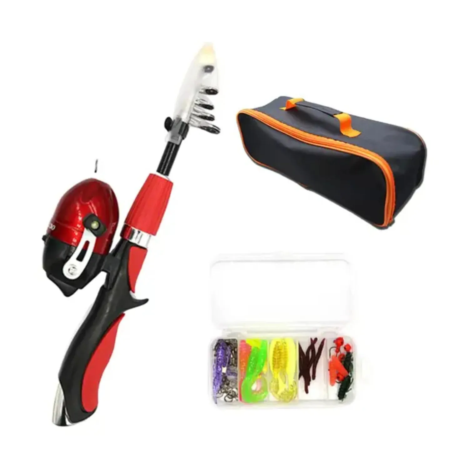 Telescopic Fishing Rod and Reel Combo Kits with Fishing Reel Traveling Kid Fishing Pole  Boys Girls Travel Beginners Lurekiller