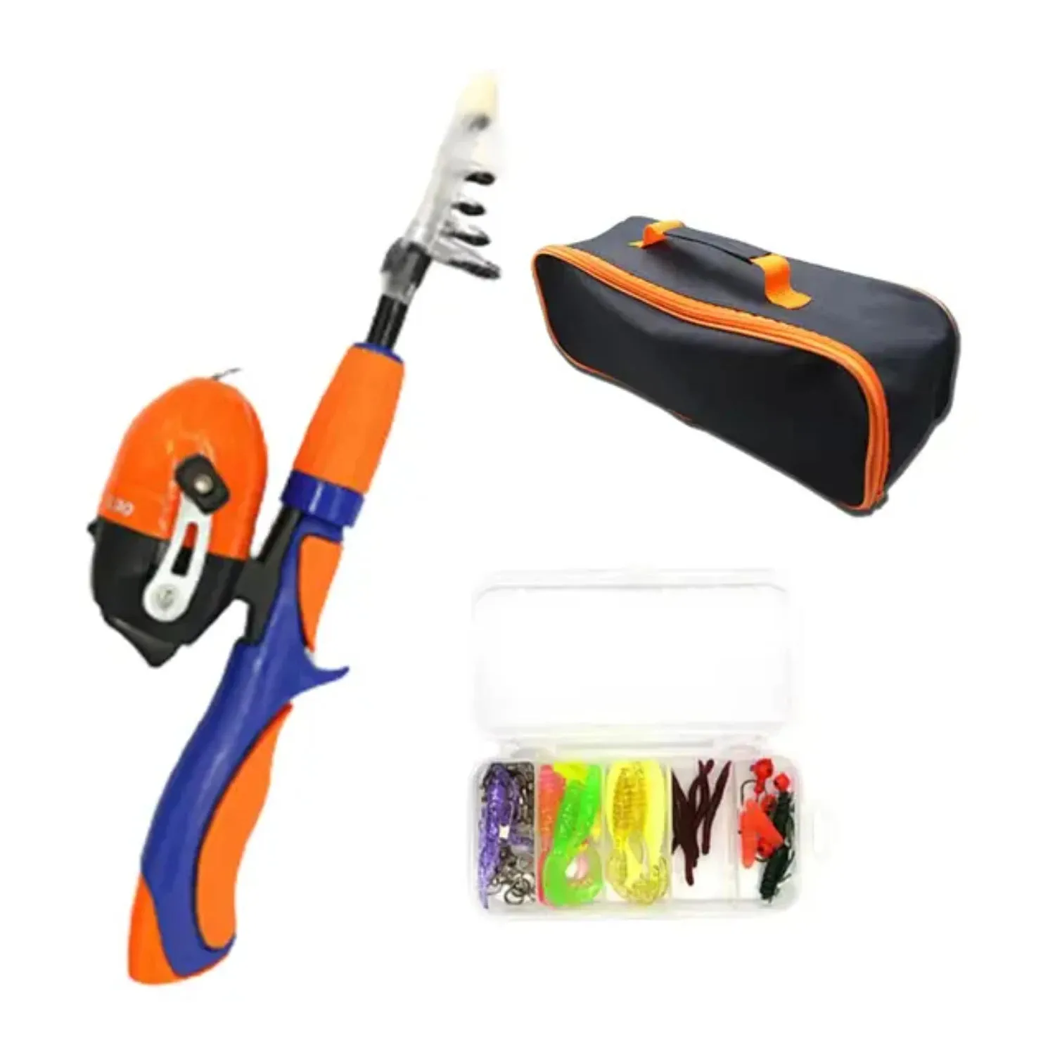 Telescopic Fishing Rod and Reel Combo Kits with Fishing Reel Traveling Kid Fishing Pole  Boys Girls Travel Beginners Lurekiller