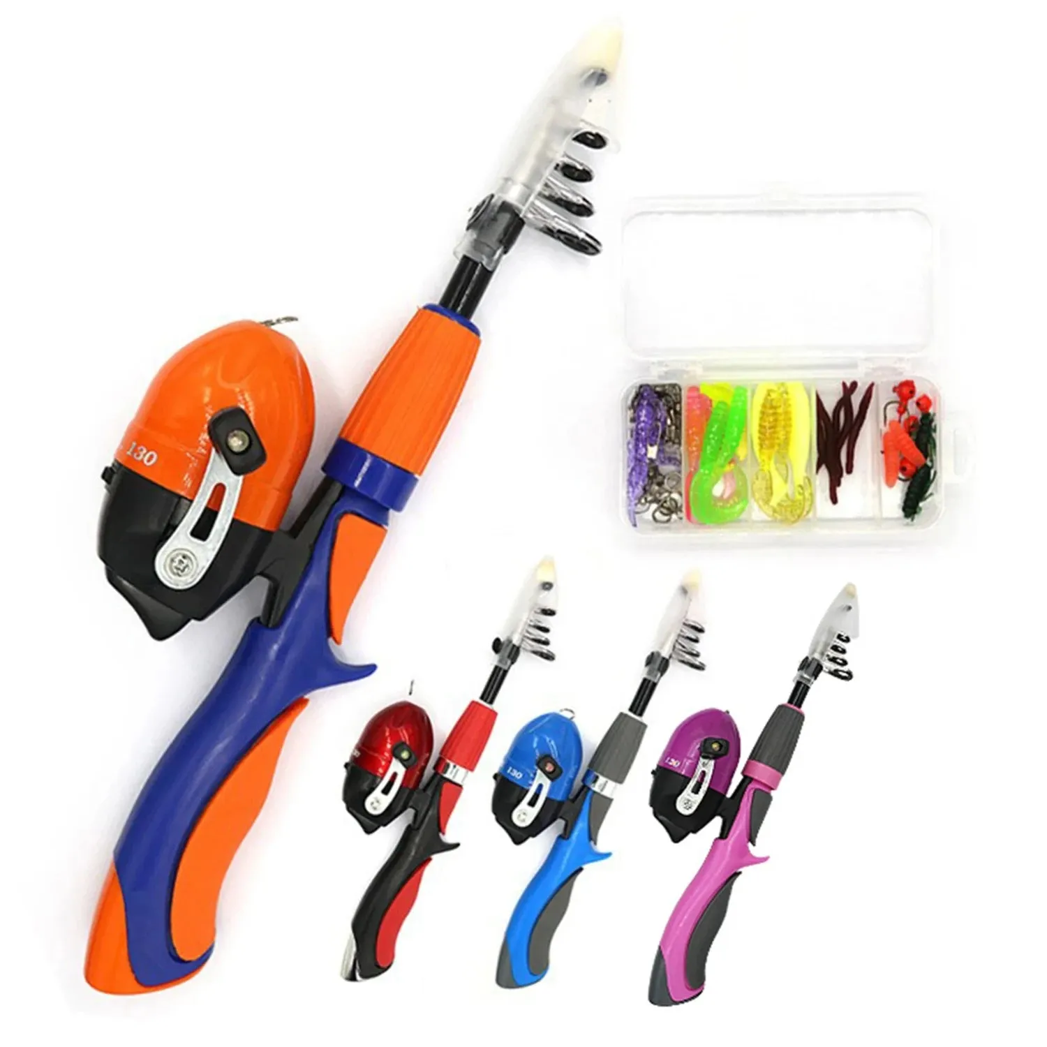 Telescopic Fishing Rod and Reel Combo Kits with Fishing Reel Traveling Kid Fishing Pole  Boys Girls Travel Beginners Lurekiller