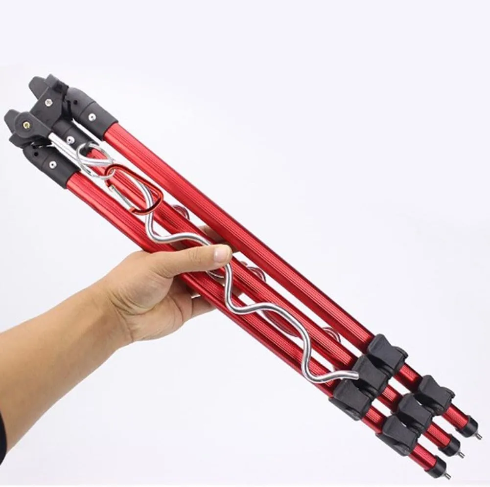 Telescopic Fishing Rod Holder Tripod Stand Adjustable Aluminum Alloy Foldable Pole Bracket for Multiple Rods Outdoor Fishing Equipment