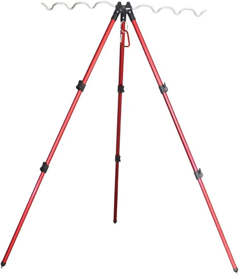 Telescopic Fishing Rod Holder Tripod Stand Adjustable Aluminum Alloy Foldable Pole Bracket for Multiple Rods Outdoor Fishing Equipment