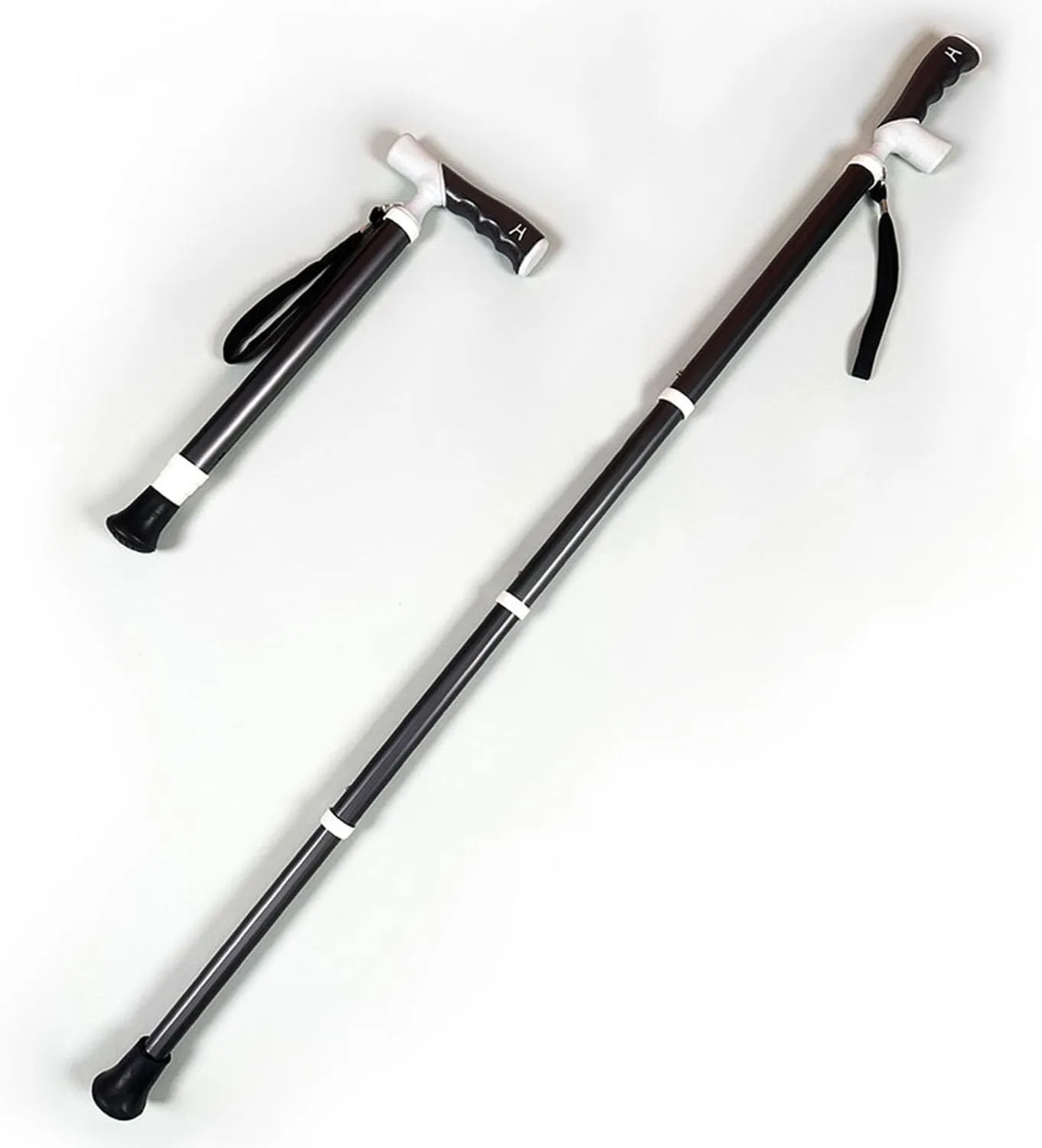 Telescopic Walking Stick for The Elderly, Crutches with 3 Adjustable Heights, Aluminum Alloy Crutch for Men and Women, Lightweight and Portable for Outdoor Activities, Hiking, Traveling (Black)