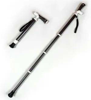 Telescopic Walking Stick for The Elderly, Crutches with 3 Adjustable Heights, Aluminum Alloy Crutch for Men and Women, Lightweight and Portable for Outdoor Activities, Hiking, Traveling (Black)