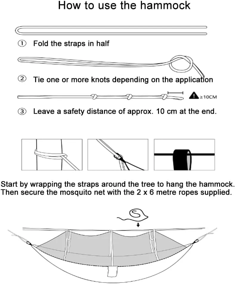 Tent Tarps,wild Camping,Portable Camping Hammock Kit, Single and Double Hammock, Mosquito Net, Insect Net, Rain Fly, High Strength Parachute Cloth Hammock(Sapphire blue.)