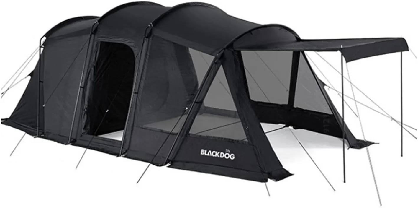 Tent Tent One Room One Hall Rainstorm Protection Outdoor Camping Thickening Tent Camping Equipment (Black One Size)