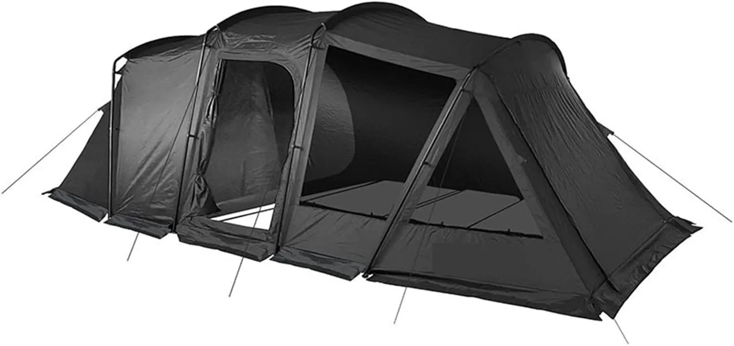 Tent Tent One Room One Hall Rainstorm Protection Outdoor Camping Thickening Tent Camping Equipment (Black One Size)