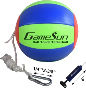 Tetherball and Rope,Full-Size Soft Touch, Portable Tetherballs with Soft Rope - Great Outdoor Game for Kids