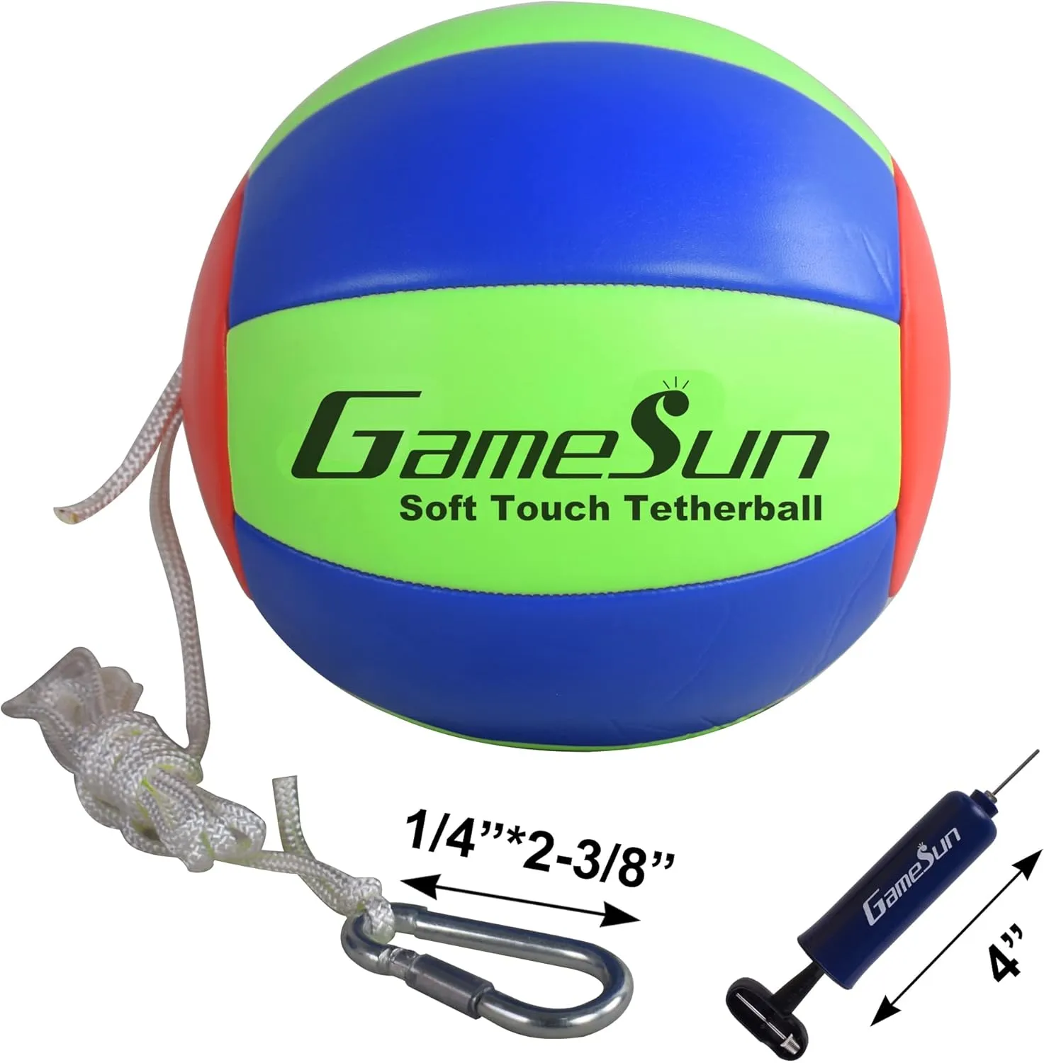 Tetherball and Rope,Full-Size Soft Touch, Portable Tetherballs with Soft Rope - Great Outdoor Game for Kids