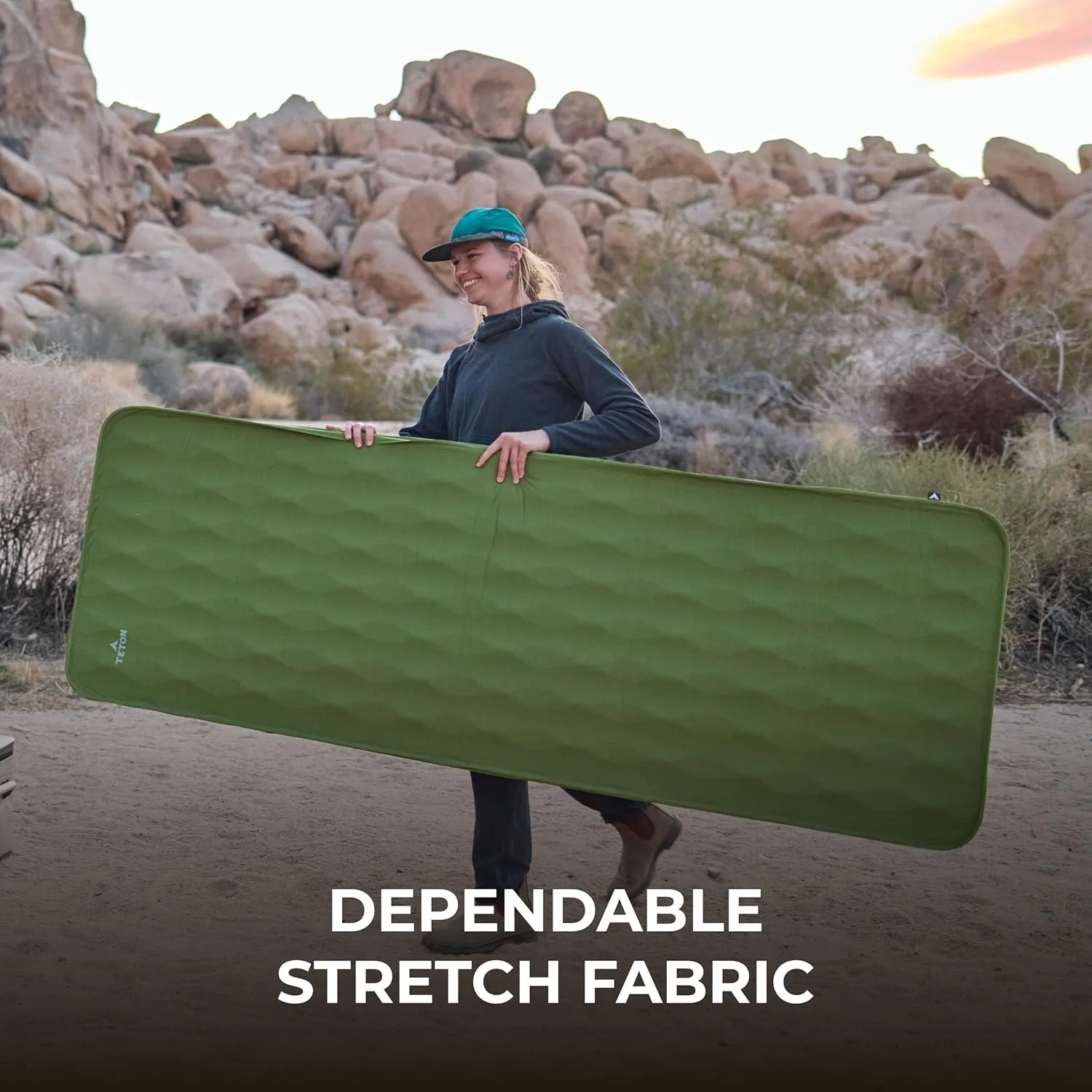 Teton Sequoia Regular Self Inflating Camping Sleeping Pad, Inflatable Sleeping Pads, Compact for Camping, Backpacking, and Hiking. Camping Mat with Roll-Up Straps and Storage Bag