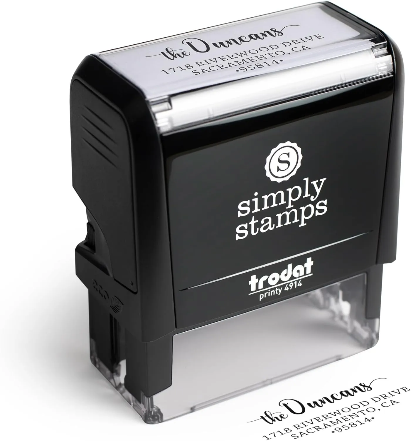 The Duncans Personalized Self-Inking Address Stamp | Envelope Return Address Stamp for Couples and Families | Custom Rubber Address Stamp (1, Xtra Large)
