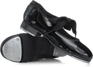 Theatricals Girls Tap Star Ribbon Tie Elastic Tap Shoes Patent 09.0W T9015C