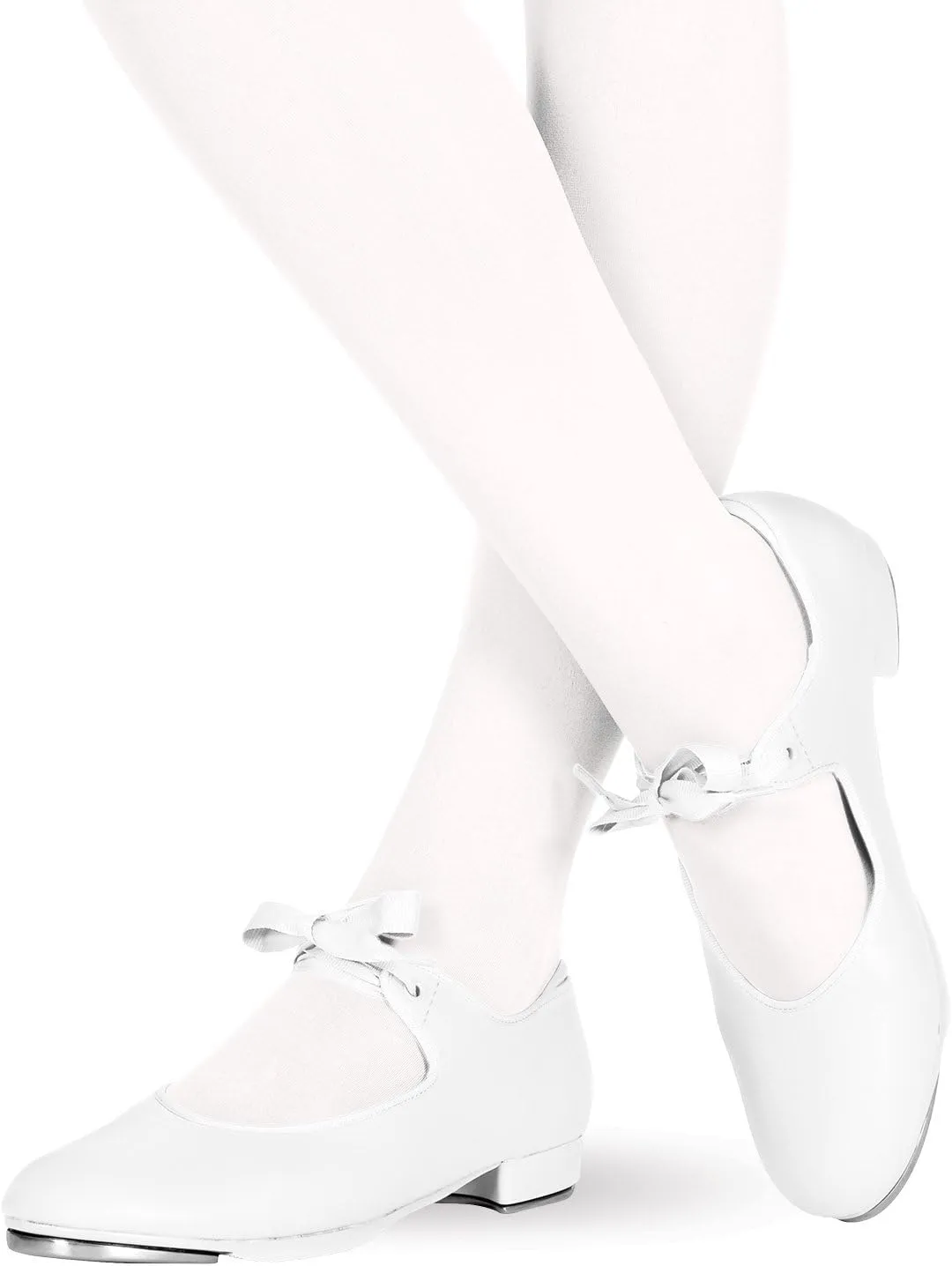 Theatricals Womens Tap Star Ribbon Tie Elastic Tap Shoes