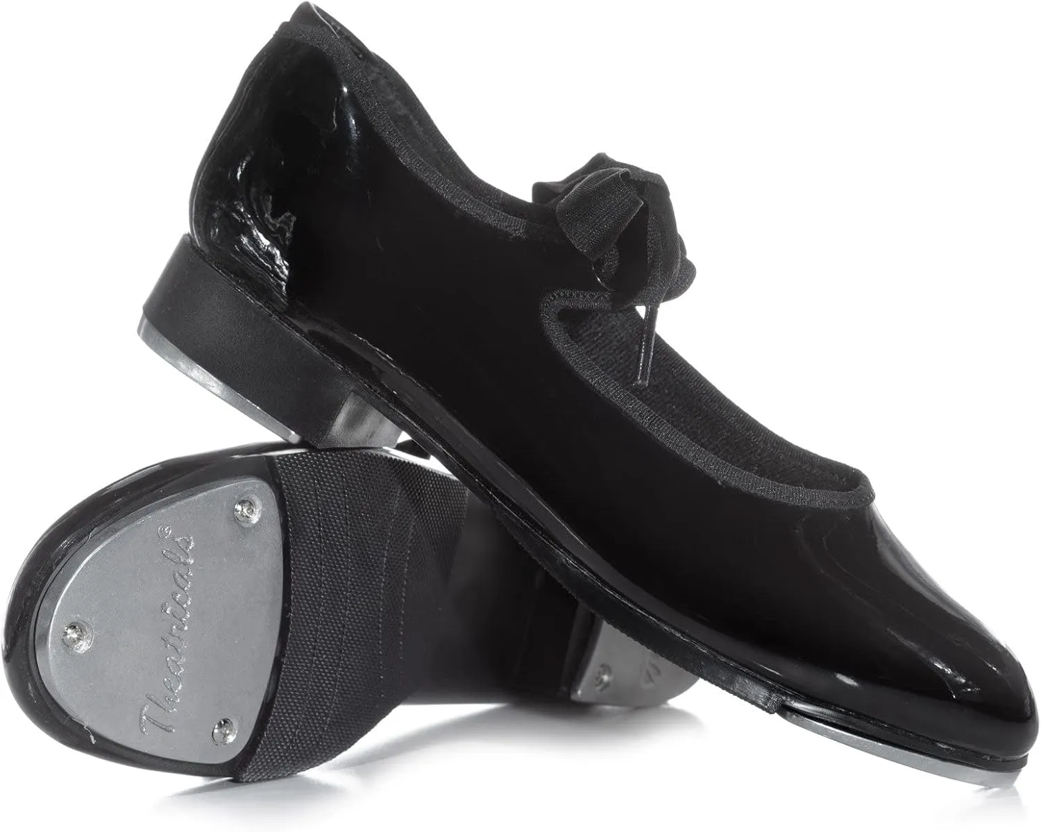 Theatricals Womens Tap Star Ribbon Tie Elastic Tap Shoes