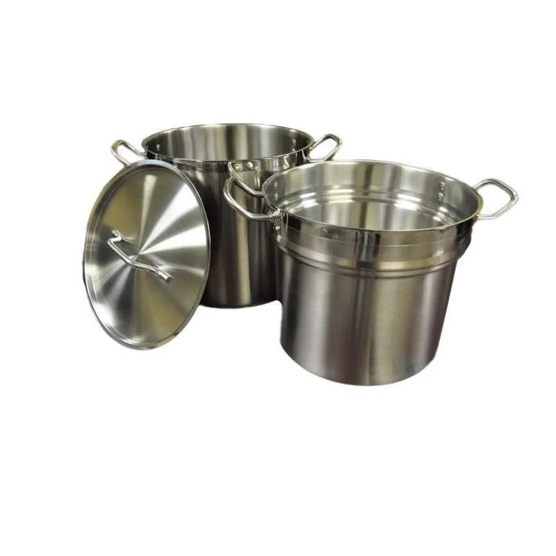 Thundergroup 16 qt Double Boiler (3 PC/SET), Stainless Steel, Encapsulated Base, Standard Electric, Gas Cooktop, Halogen & Induction Ready