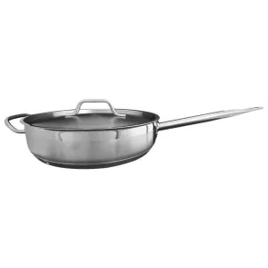 Thundergroup 5 qt, 12-3/8" Diameter Stainless Steel Sauté Pan with Lid