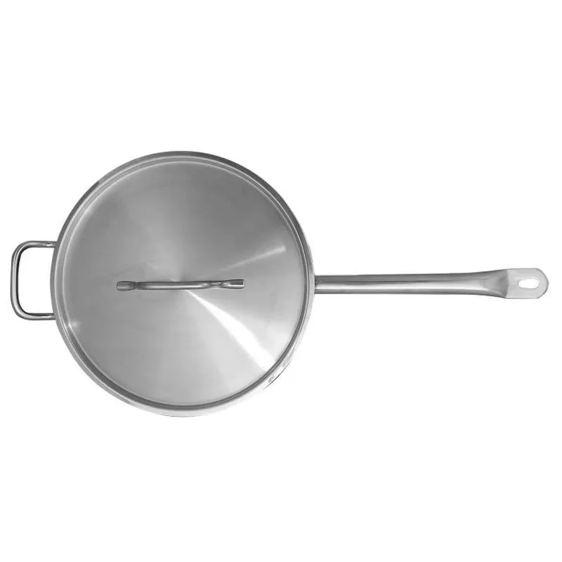 Thundergroup 5 qt, 12-3/8" Diameter Stainless Steel Sauté Pan with Lid