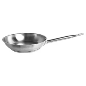 Thundergroup 9-1/2" Diameter Fry Pan, Stainless Steel, Encapsulated Base, Dishwasher Safe, Standard Electric, Gas Cooktop, Halogen & Induction Ready, Oven Safe, Heavy-Duty, NSF