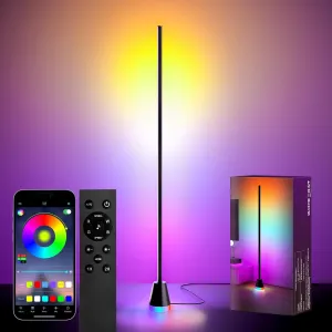 Torchlet Corner Lamp, Floor Lamp with App and Remote Control, RGB Corner Floor Lamp with 1600 Million DIY Colors, 213  Sence Modes and Music Modes, Floor Lamps for Living Room, Bedroom