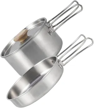 Totority 1set Folding Handle Camping Frying Pan Portable Cookware for Outdoor Cooking Versatile Daily Use Cooking Utensil for Hiking Picnics and Camping