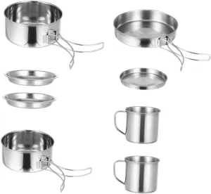 Toyvian 1 Set Camping Cookware for Hiking Picnics Outdoor Cooking Durable Portable Frying Pan and Utensils for People
