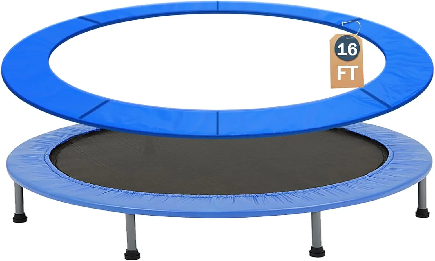 Trampoline Spring Cover,16ft 10ft Round Trampoline Pad Replacement No Hole Trampoline Pole Pad Waterproof UV Resistant Safety Pad