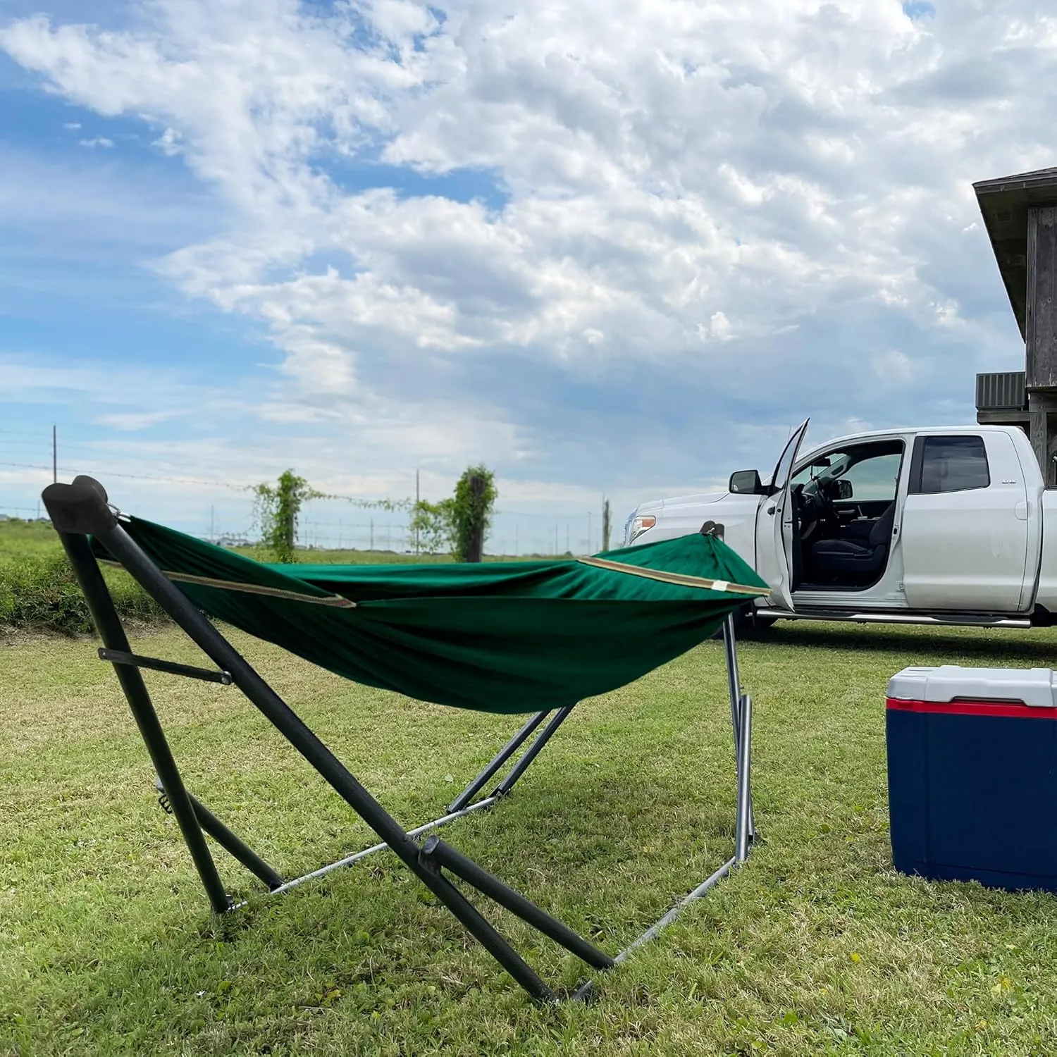 Tranquillo Uniki Hammock with Stand – 550 lbs Capacity, Foldable & Portable, Heavy-Duty Indoor/Outdoor Hammock with Premium Carry Bag, Emerald Green
