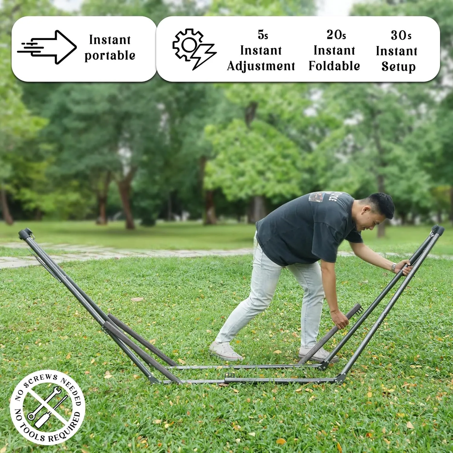 Tranquillo Uniki Hammock with Stand – 550 lbs Capacity, Foldable & Portable, Heavy-Duty Indoor/Outdoor Hammock with Premium Carry Bag, Emerald Green