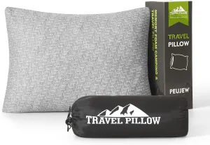 Travel Pillow Breathable Cover, Compressible Memory Foam Pillow Medium Firm for Travel Airplane Car Hiking Camping Outdoor