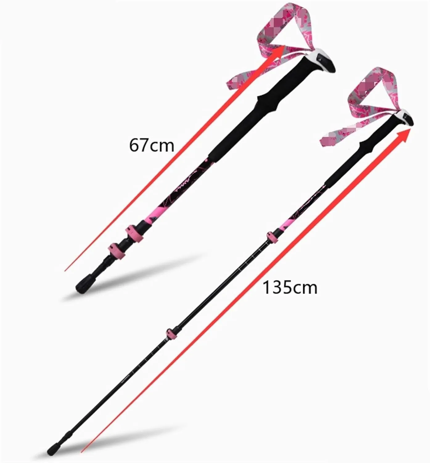 Travel Trekking Pole Outdoor Trekking Poles Aluminum Trekking Poles Walking Telescopic Climbing Pole Portable Outdoor Activities(Blue)