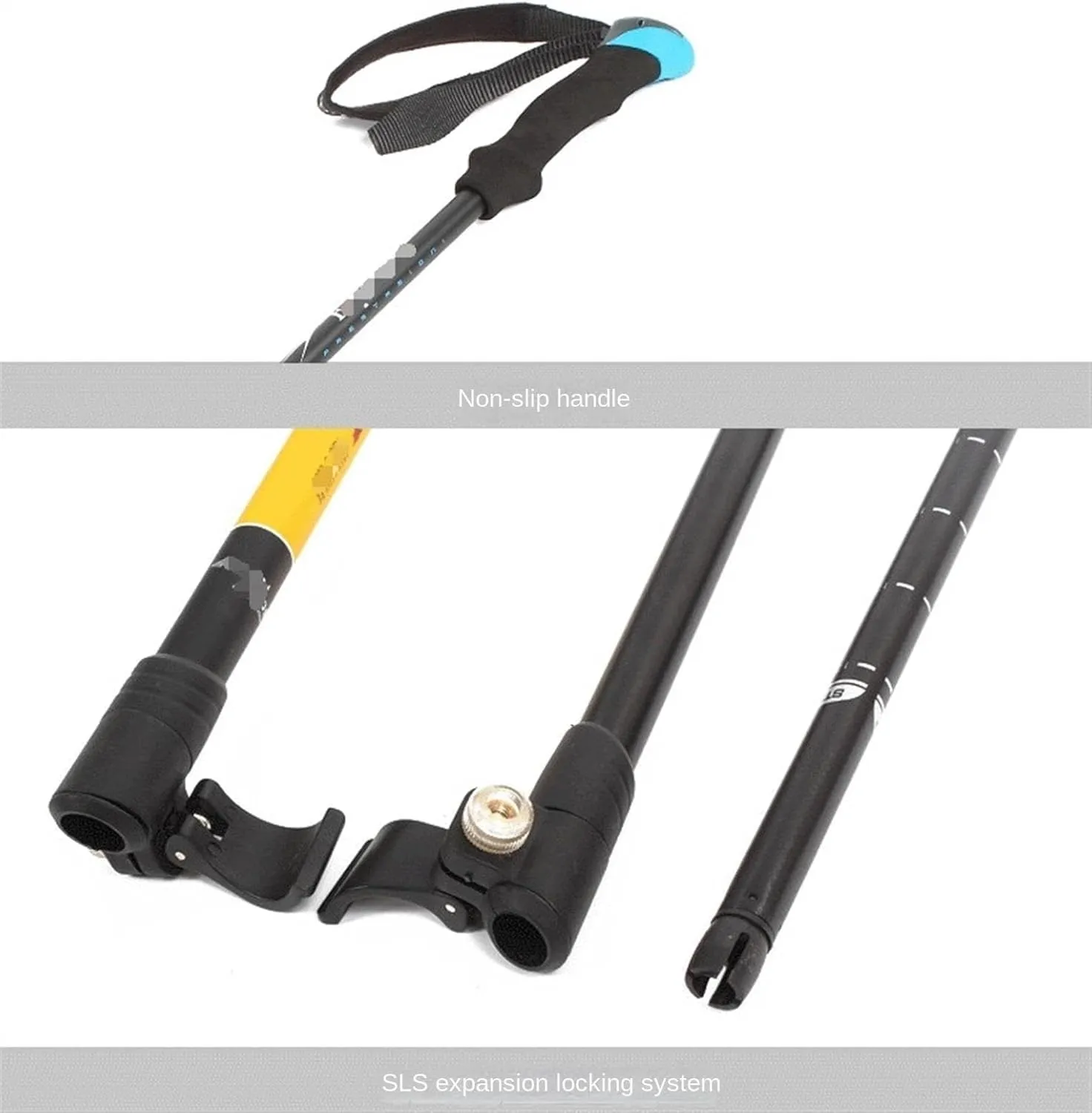 Travel Trekking Pole Trekking Pole Telescopic Walking Stick with Ergonomic Handle Portable Hiking Pole for Outdoor Outdoor Activities(Purple)