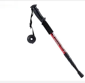 Trekking Poles Outdoor Aluminum Trekking Poles Walking Crutches Climbing Poles Telescopic Climbing Pole Foldable Portable Shrinking Four Straight Handles (Gold)