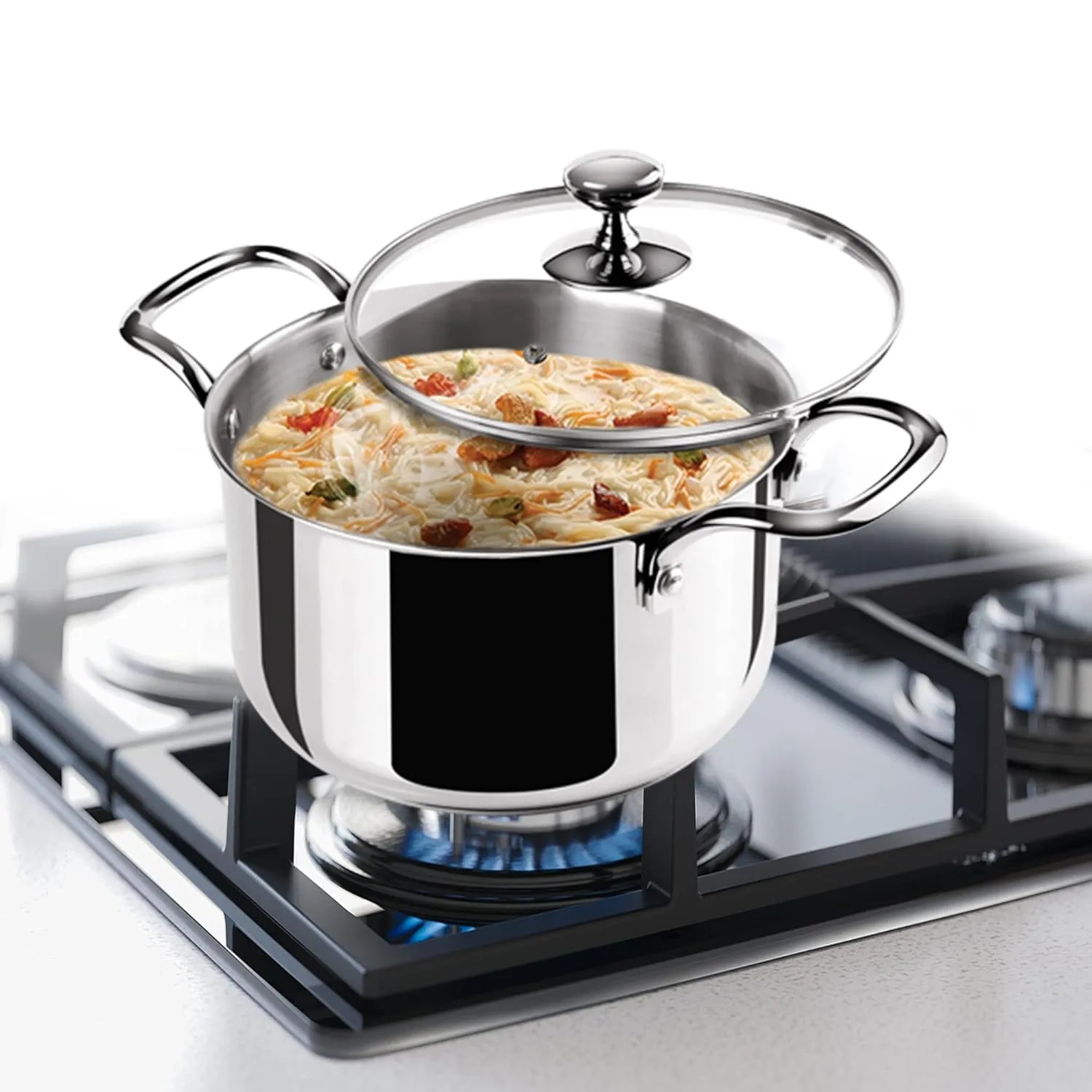 Tri Ply Stainless Steel Casserole With Lid Sandwich Bottom (Milton Procook)