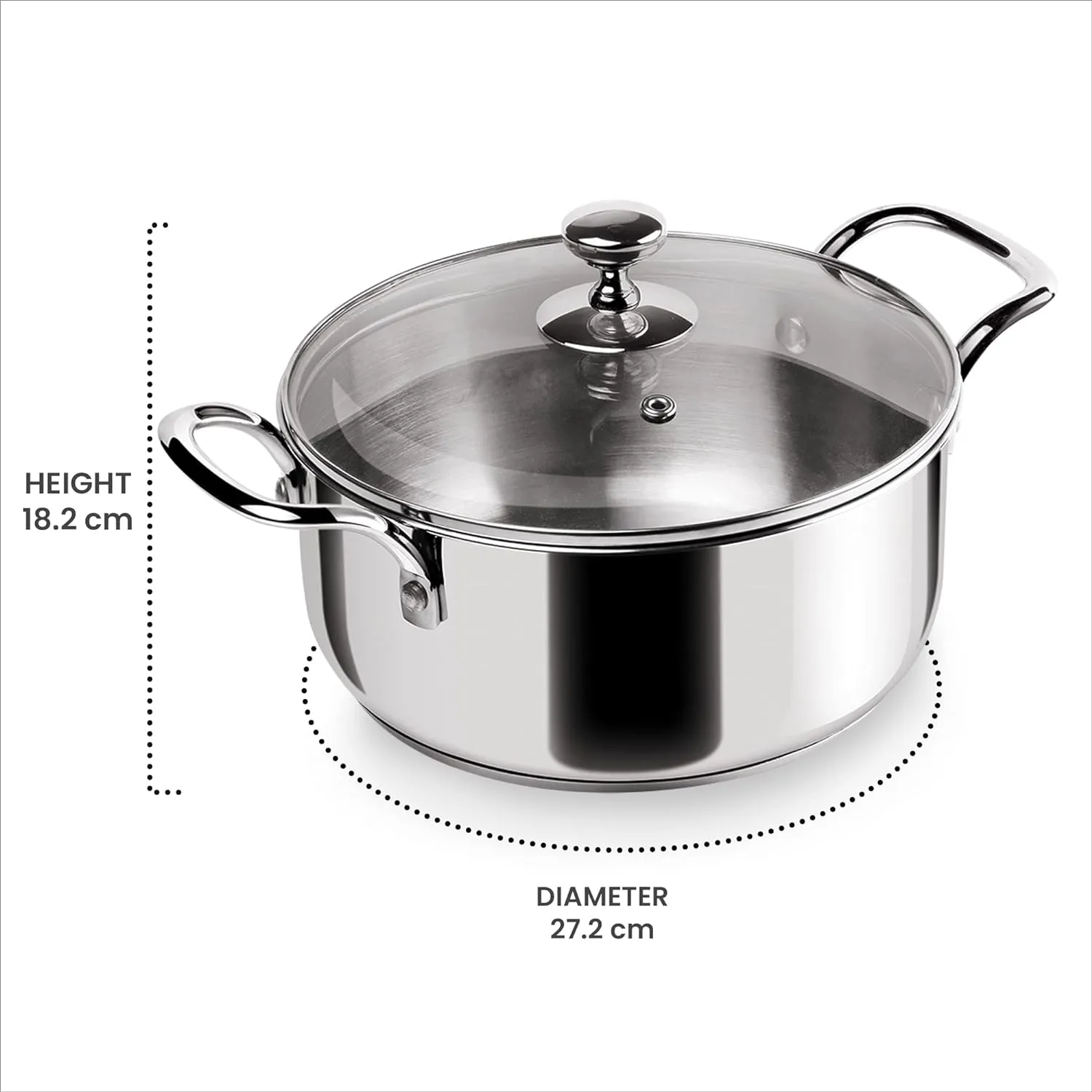 Tri Ply Stainless Steel Casserole With Lid Sandwich Bottom (Milton Procook)