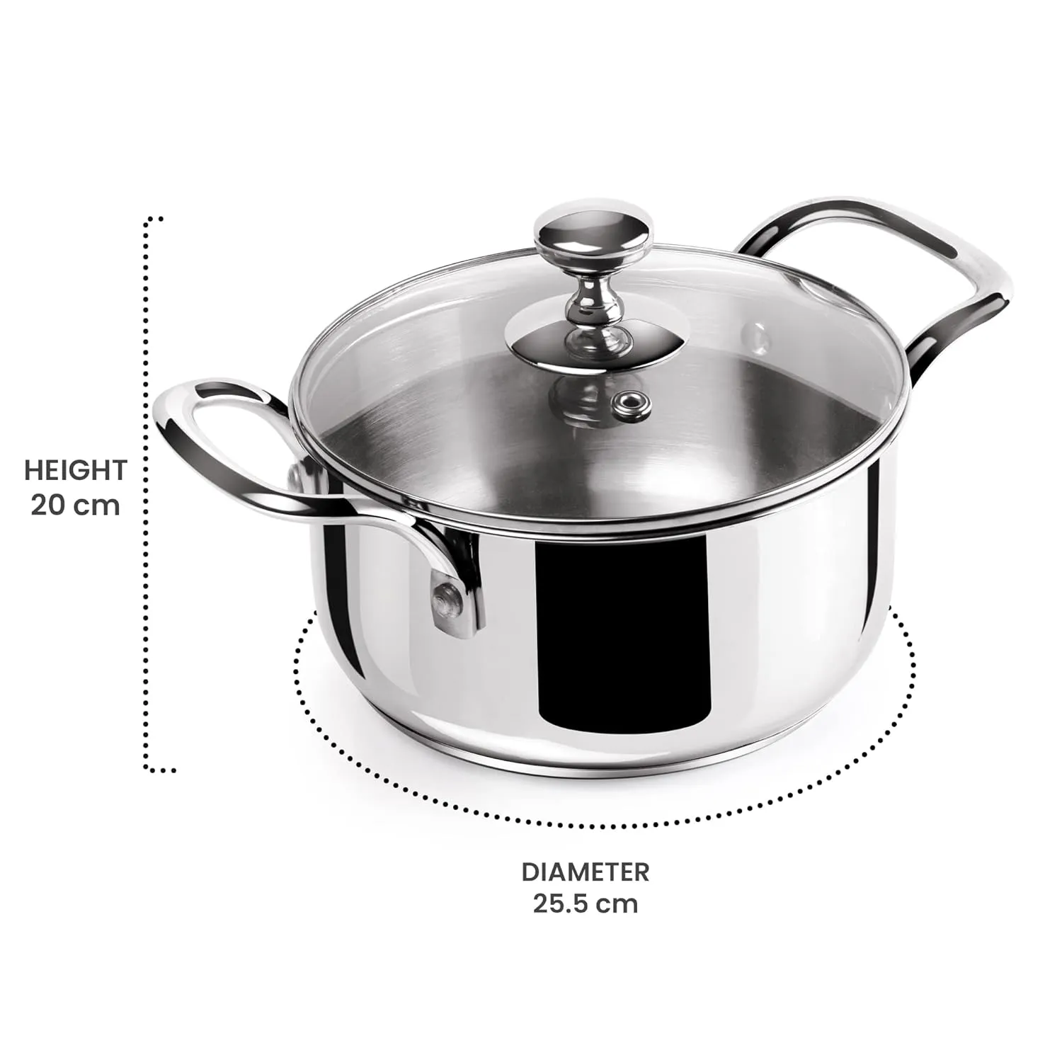 Tri Ply Stainless Steel Casserole With Lid Sandwich Bottom (Milton Procook)