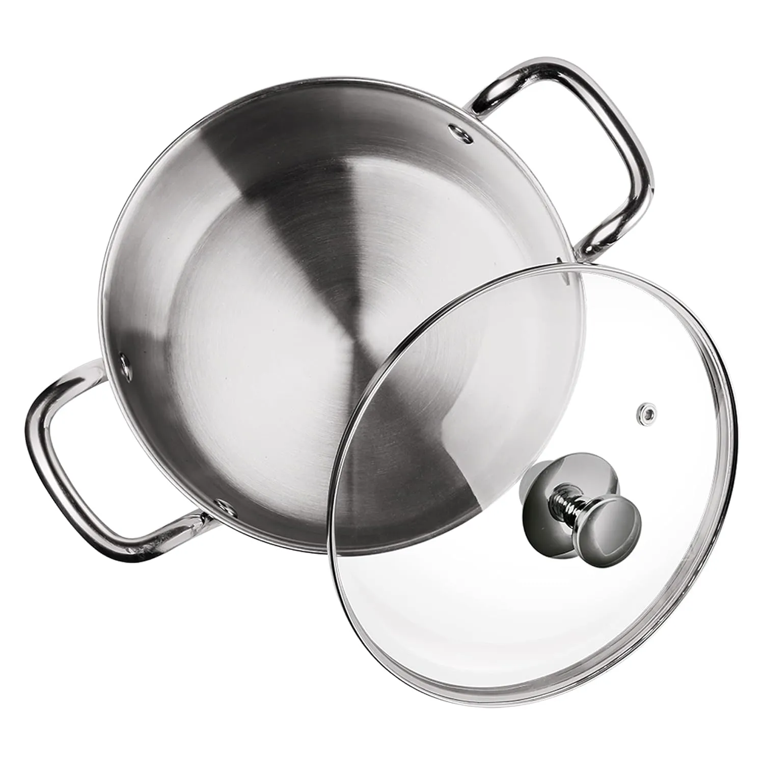 Tri Ply Stainless Steel Casserole With Lid Sandwich Bottom (Milton Procook)