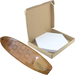 TRINKA Surfboard Clear Deck Grip Pad - Waxless Hexagon Traction Surfpad DIY Accessories (Set of 20)