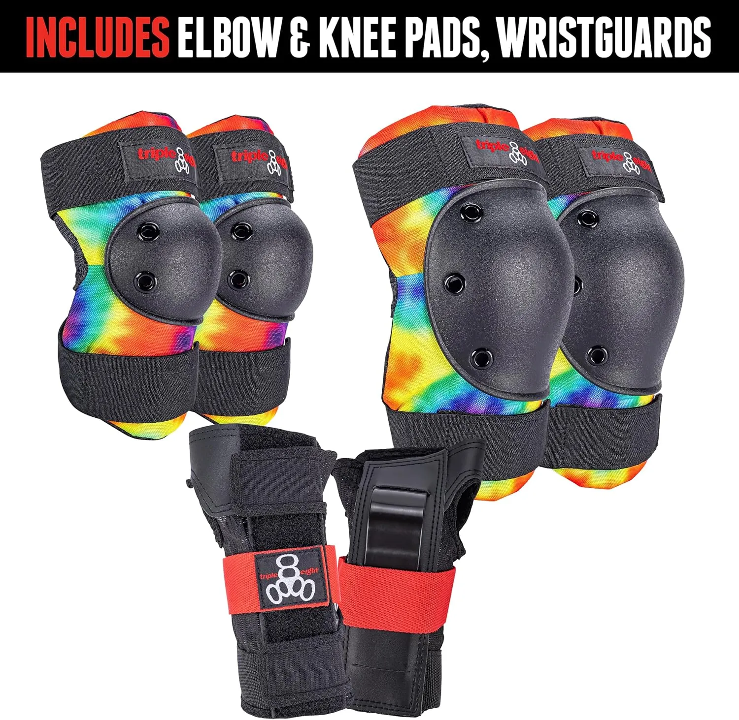 Triple Eight Saver Series 3-Pack Pad Set– Ideal for Skateboarding, in-line Skating, Roller Skating, and Biking