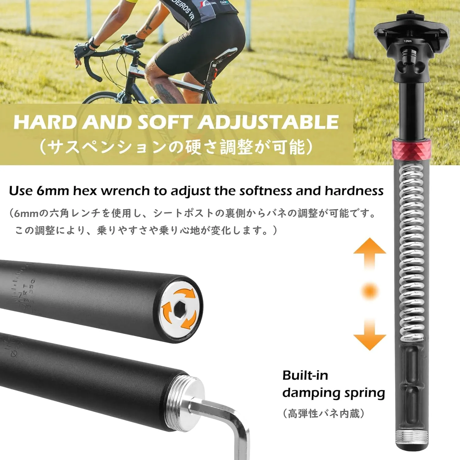 TRIWONDER Bike Seat Post 25.4mm 27.2mm 28.6mm 30.4mm 30.8mm 31.6mm Aluminum 350mm Length Alloy Saddle Pole Bike Seatpost Seat Tube Bicycle Seat Post