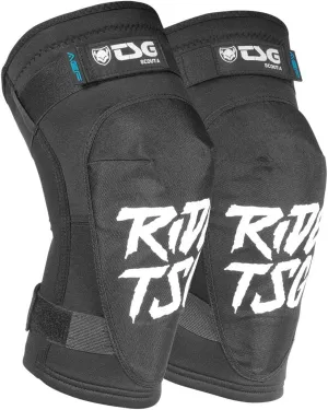 TSG Scout A Knee Guard in Ripped Black w/Superior Shock Absorption, Well-Ventilated, Pull-Over Design | for MTB, Trail, Enduro, Dirt, Park, BMX